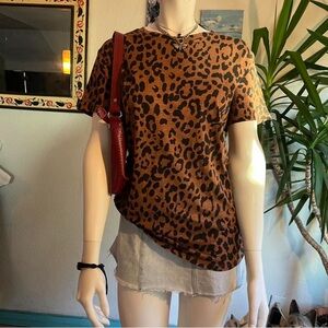 American Vintage Brown and Black Leopard Print Tee